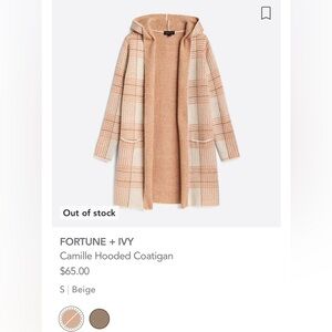 Versatile hooded long overcoat type sweater in blush color